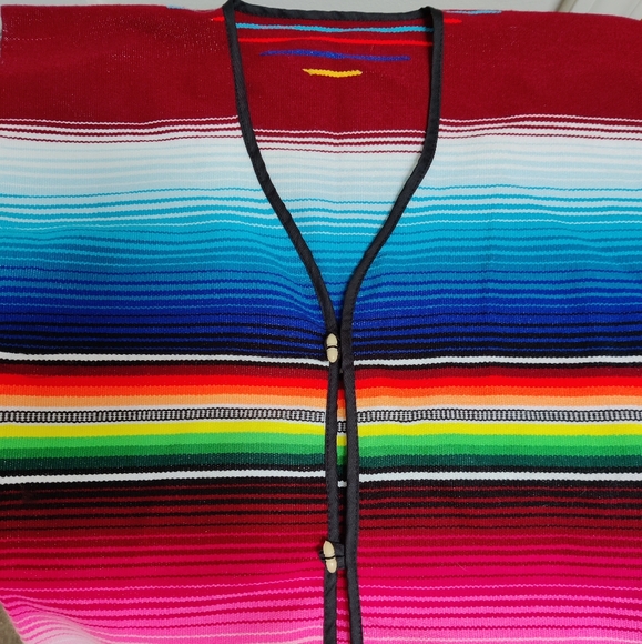 Handmade Mexican Poncho Vest - Small - Picture 8 of 8